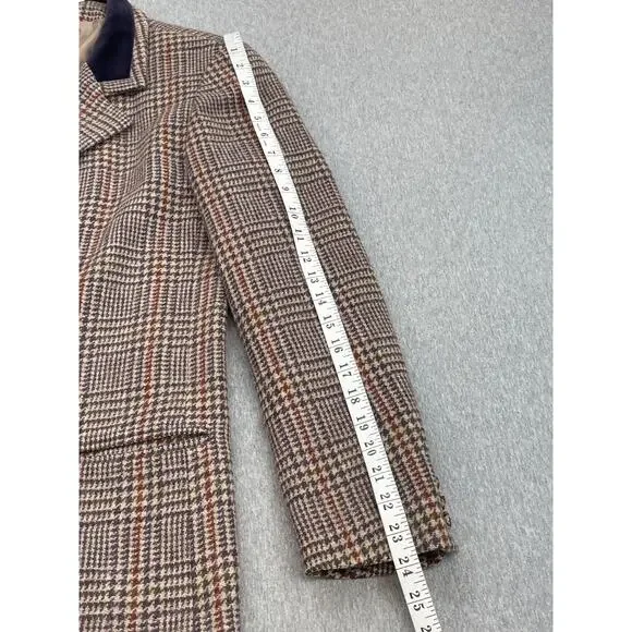 Laura Ashley Blazer Womens 8 (UK 10) Plaid 100% Wool 3-Button Jacket Vintage - Picture 7 of 10
